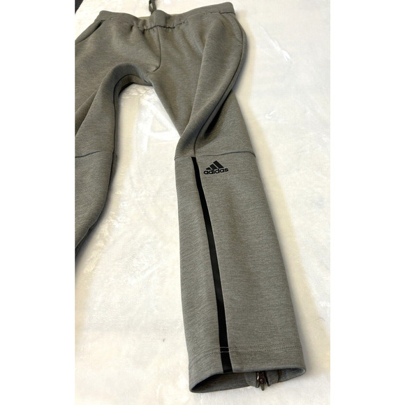 Adidas Climalite Jogger Pants Sz L Green Zip Pockets Pull On Zip Legs Athleisure - Picture 7 of 12